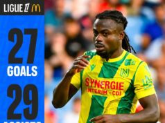 Moses Simon Celebrates 150 Ligue 1 Appearances