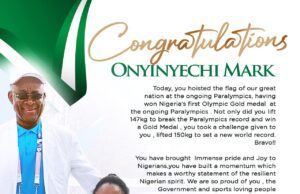 “You Have Brought Immense Pride and Joy to Nigerians” – Minister Hails Onyinyechi Mark’s Historic Paralympic Gold