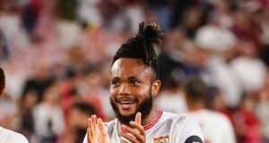 Ejuke Celebrates Super Eagles Return In Style, Wins Sevilla’s September Best Player Award