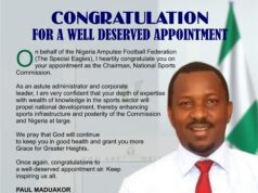 Nigeria Amputee Football Federation Extends Congratulations To New National Sports Commission Chairman