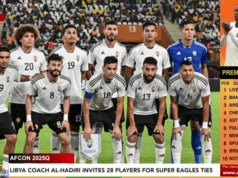 Nasser Al-Hadiri Names 28-Player Squad for Libya’s AFCON Qualifiers Against Nigeria