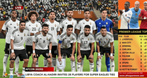 Nasser Al-Hadiri Names 28-Player Squad for Libya’s AFCON Qualifiers Against Nigeria