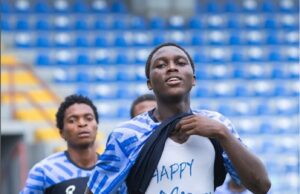 John Lucky Celebrates Family Love With Heartfelt Jersey Message After Scoring Brace For Sporting Lagos