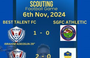 Scouting Football Game: Best Talent FC Record 3 Straight Wins , Clean Sheets And 7 Unreplied Goals At Ikenne Remo Stadium