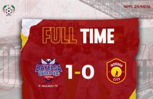 Rabiu Abdullahi’s Late Goal Lifts Bayelsa United Over Ikorodu City In NPFL Thriller!