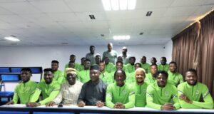 NFF President Ibrahim Musa Gusau, Ogun FA Chairman Majekodunmi Visit CHAN Eagles In Ikenne