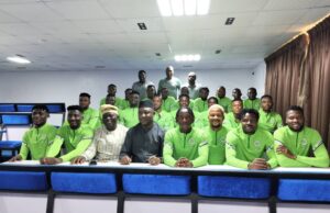 NFF President Ibrahim Musa Gusau, Ogun FA Chairman Majekodunmi Visit CHAN Eagles In Ikenne