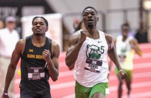 Ezekiel Nathaniel Shatters African 400m Indoor Record With Historic 44.74s Run At Big 12 Championships