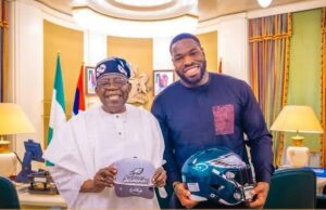 Tinubu Hosts Super Bowl Champion Ojomo, Urges Support For Nigerian Talent