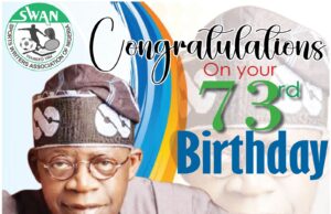 SWAN Celebrates President Tinubu on 73rd Birthday, Applauds His Commitment to Sports Development
