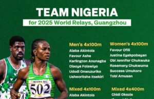 Nigeria Unveils Team for 2025 World Relays in Guangzhou