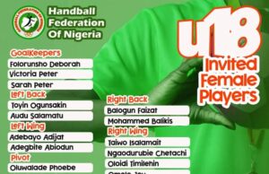 Handball Federation of Nigeria Releases List of U18, U20 Teams for IHF Women’s Trophy Zonal Phase in Abidjan