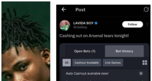 Afrobeats Star Joeboy Loses Millions of Naira Bet as Arsenal Stun Real Madrid 3-0 in Champions League Clash