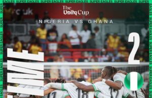 Cyriel Dessers Leads Super Eagles to Unity Cup Final with 2-1 Victory Over Ghana