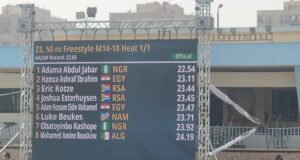 Nigeria’s Abduljabal Shatters African Record in 50m Freestyle as Team Extends Medal Haul in Cairo