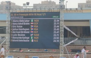 Nigeria’s Abduljabal Shatters African Record in 50m Freestyle as Team Extends Medal Haul in Cairo