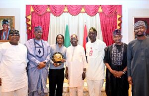 President Tinubu, Oba of Lagos, and Governor Sanwo-Olu Receive CAF Best Player Ademola Lookman, Presented By SSA Adeboye