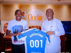 Nigeria’s Blessing Nkor Visits Ondo State Governor, Gifts Deportivo La Coruña Jersey After Stellar Season in Spain