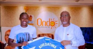 Nigeria’s Blessing Nkor Visits Ondo State Governor, Gifts Deportivo La Coruña Jersey After Stellar Season in Spain