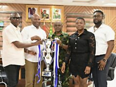 1XBET Cup Organisers Pay Courtesy Calls on GOC 81 Div, 9th Brigade Commander