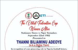 LSFA To Honour The Oldest Living President Federation Cup Winner