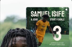 Nigeria’s Samuel Isife Registers Three Assists on Dukla Praha Debut in 4–1 Win Over Taborsko