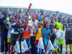 Super Falcons’ Midfielder Deborah Abiodun Makes Surprise Donations To Kids At Lagos National Stadium