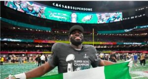 Lagos-Born Ojomo Makes History in Eagles’ Super Bowl Triumph & Emerges as 2025 Defensive Breakout Star