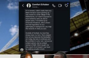 Nigeria’s Comfort Erhabor opens up on her Black hero and journey to football confidence