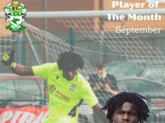 Young Nigerian Goalkeeper Eze Gospel Wins Player of the Month at Burscough FC