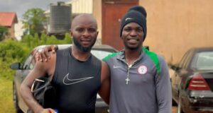 Former Remo Stars Midfielder Tochukwu Michael Meets AFCON Hero Sunday Mba Ahead of Austrian Move