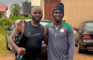 Former Remo Stars Midfielder Tochukwu Michael Meets AFCON Hero Sunday Mba Ahead of Austrian Move