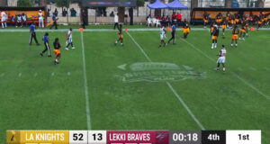 Just-In: LA Knights Crush Lekki Braves 52–13 In Week 4 Opener As Showtime Bowl Series XIII Heats Up