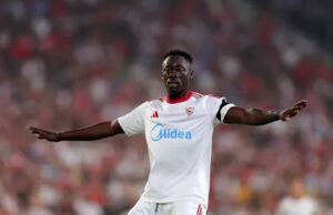 Akor Adams Celebrates Super Eagles Call-Up with Goal as Sevilla Humiliate Barcelona