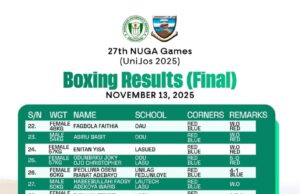 NUGA 2025: Champions Emerge in Jos as Boxing Finals Deliver KOs, UD, Walkovers