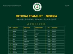 Team Nigeria Set For Islamic Solidarity Games In Riyadh As National Sports Commission Unveils Final Squad