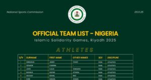 Team Nigeria Set For Islamic Solidarity Games In Riyadh As National Sports Commission Unveils Final Squad