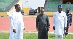 NFF President Gusau Inspects Kwara Stadium, Applauds Ongoing Renovation Works
