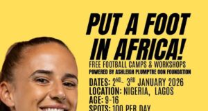Ashleigh Plumptre Unveils January 2026 Grassroots Football Camp in Lagos