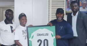 Lagos Sports Boss Lekan Fatodu Hosts Super Falcons Star Ijamilusi, Pledges Stronger Support For Women’s Football