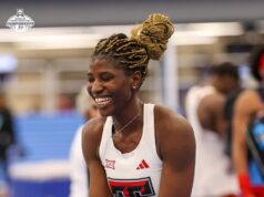 Temitope Adeshina Equals National Record with 1.97m High Jump Win at Razorback Invitational