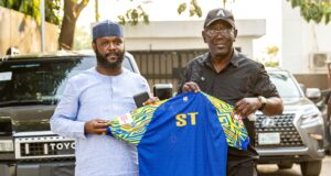 SSA Adeyinka Adeboye Presents Smart City FC Jersey to Seyi Tinubu, Signals Strong Push for Grassroots Football