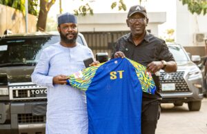 SSA Adeyinka Adeboye Presents Smart City FC Jersey to Seyi Tinubu, Signals Strong Push for Grassroots Football