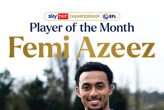 Femi Azeez Wins English Championship’s Best Player Award For February