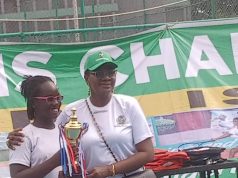 Pinky Onyemenam Wins Most Outstanding Female Player Award At CBN Junior Tennis Championship.