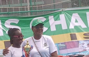 Pinky Onyemenam Wins Most Outstanding Female Player Award At CBN Junior Tennis Championship.
