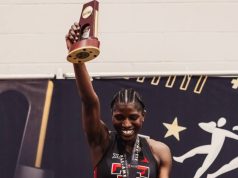 NCAA’s High Jump Winner Temitope Adeshina Receives Round Of Applause From Texas Tech Coach