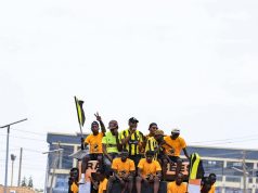 Huge Crowd Flood Kaduna Streets as Ranchers Bees Celebrate NPFL Promotion