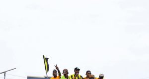 Huge Crowd Flood Kaduna Streets as Ranchers Bees Celebrate NPFL Promotion