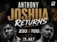 Anthony Joshua Looks Forward To Picking Up Lost Ground On July 25th In Saudi Arabia